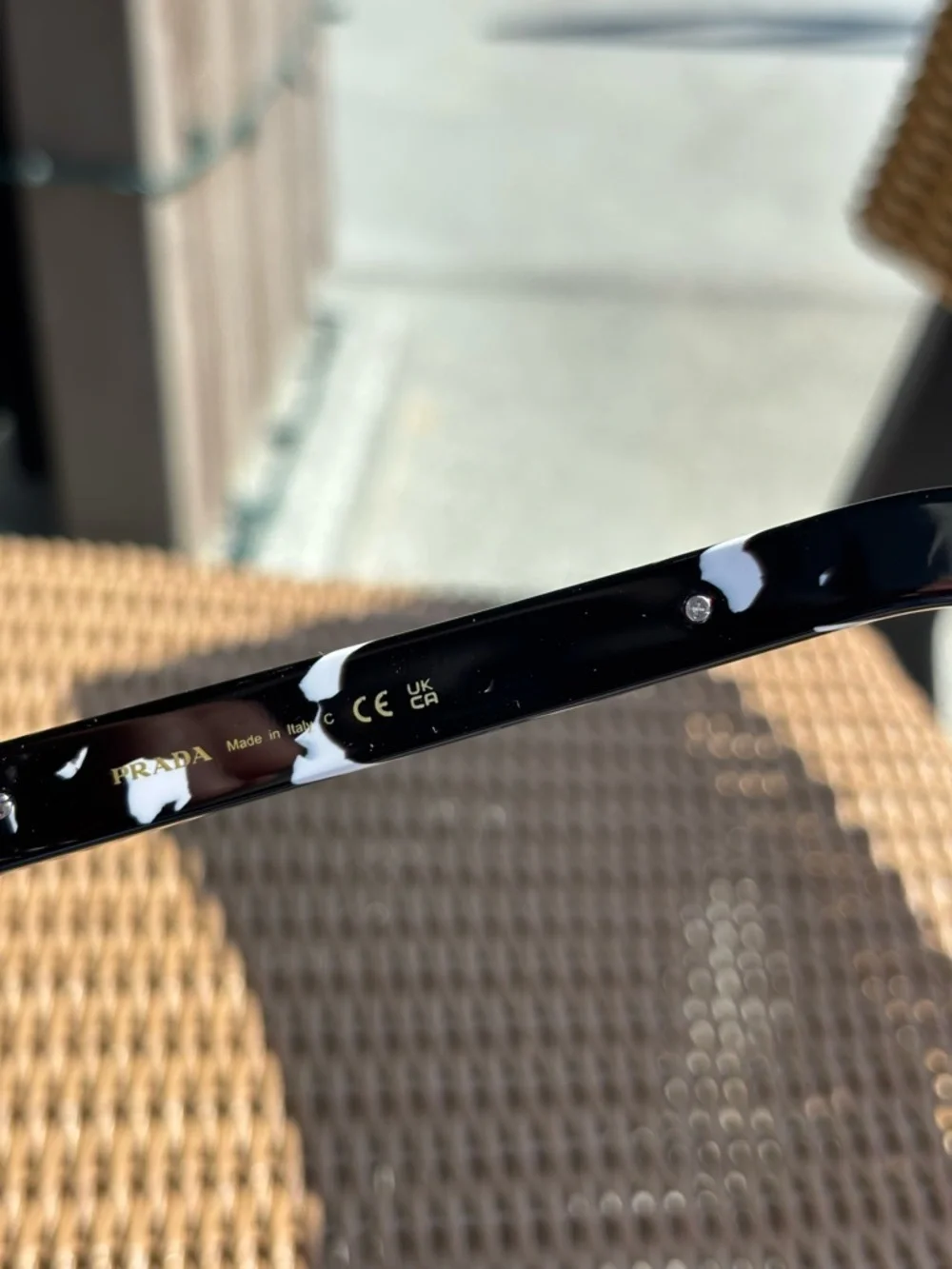 NEW Prada SPR A16S Sunglasses Black Phantos Made in Italy Iconic metal plaque